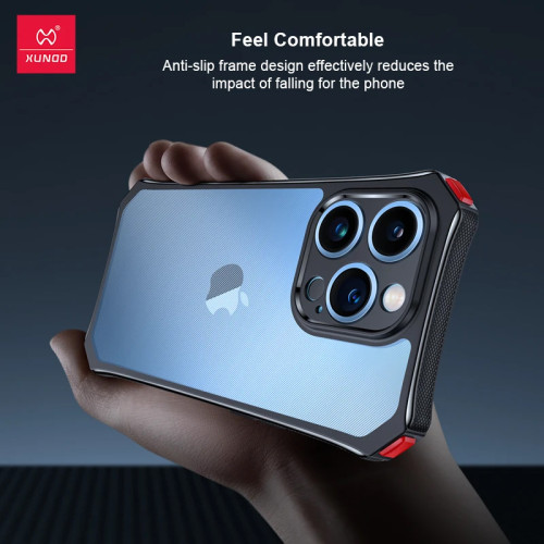 XUNDD Case For IP 13 Pro Integrated Camera Protection, Military Grade Drop Tested, Slim Clear Back With Shockproof Soft TPU Bumper Frame Cover